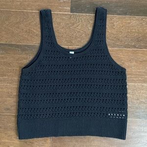 Super cute black old navy 100% cotton crochet tank top size XL